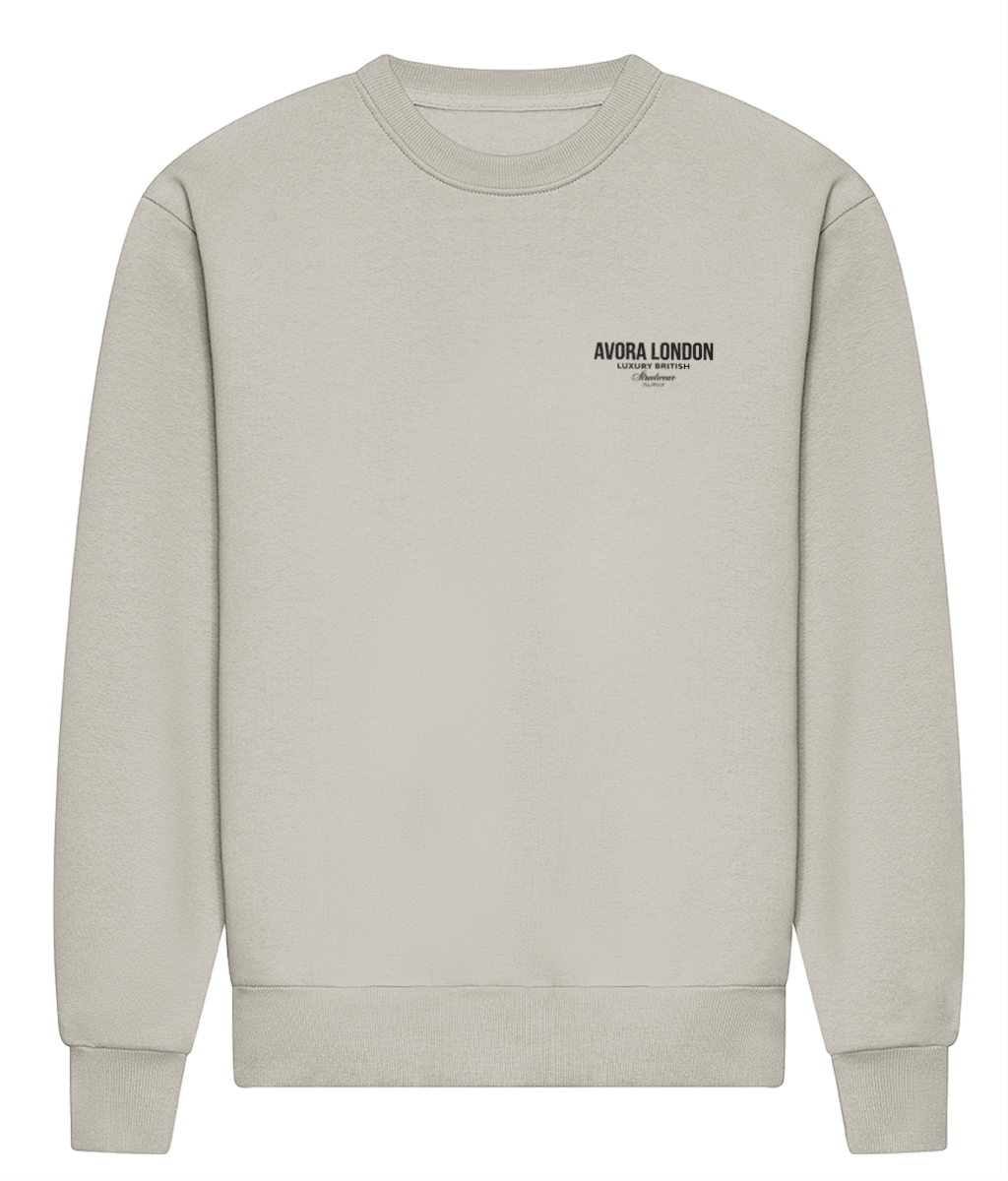 Avora London Statement Crew Sweat in Stone