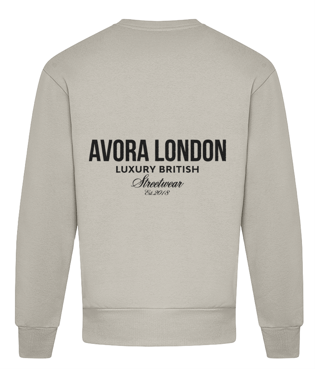 Avora London Statement Crew Sweat in Stone