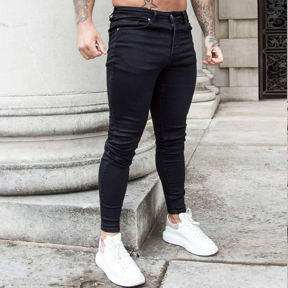 Avora London Micah Skinny Essential Non Ripped Jeans in Jet Black