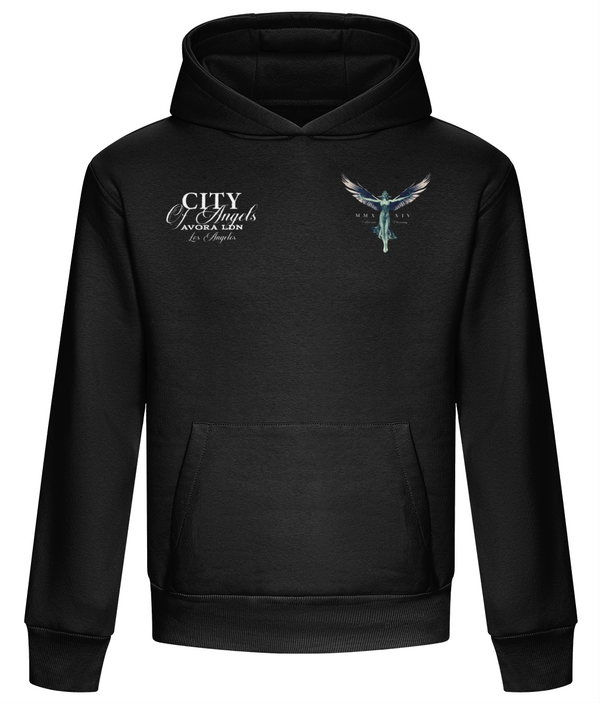 Avora London City of Angels Heavyweight Hoodie in Black