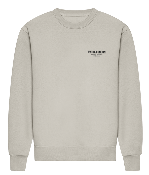 Avora London Statement Crew Sweat in Stone