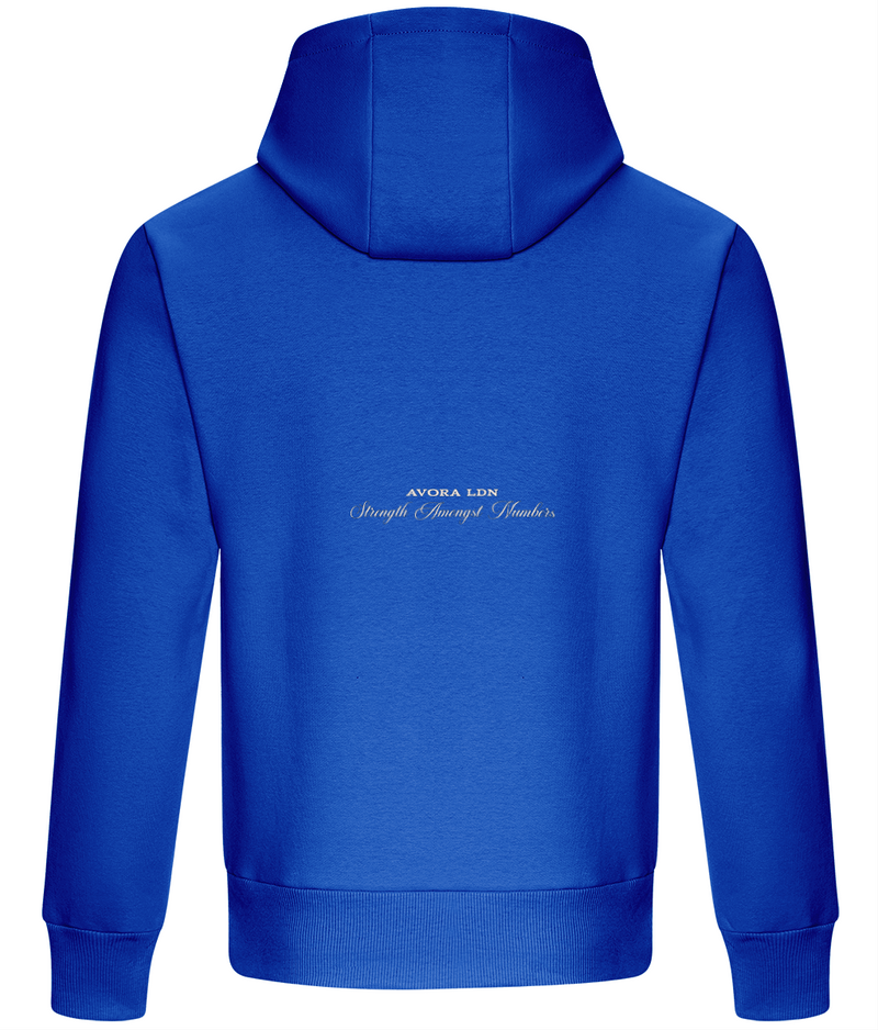 Avora London Strength Amongst Numbers Heavyweight Hoodie Royal Blue