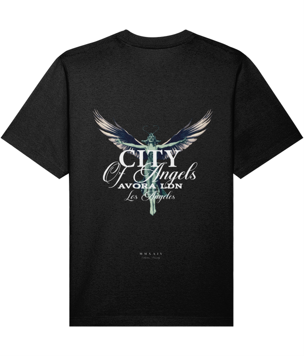 Avora London City of Angels Oversize T-Shirt in Black