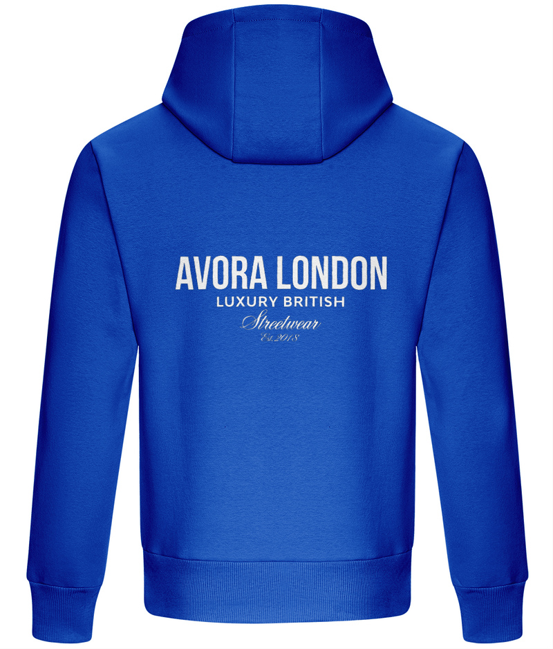 Avora London Statement Heavyweight Hoodie in Blue