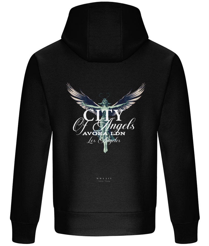 Avora London City of Angels Heavyweight Hoodie in Black