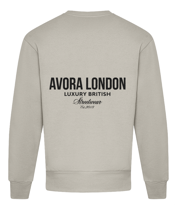 Avora London Statement Crew Sweat in Stone