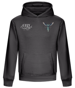 Avora London City of Angels Heavyweight Hoodie in Charcoal