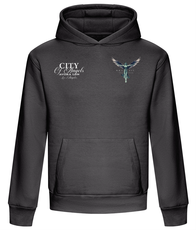 Avora London City of Angels Heavyweight Hoodie in Charcoal