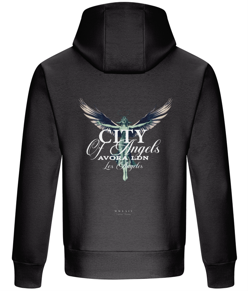 Avora London City of Angels Heavyweight Hoodie in Charcoal