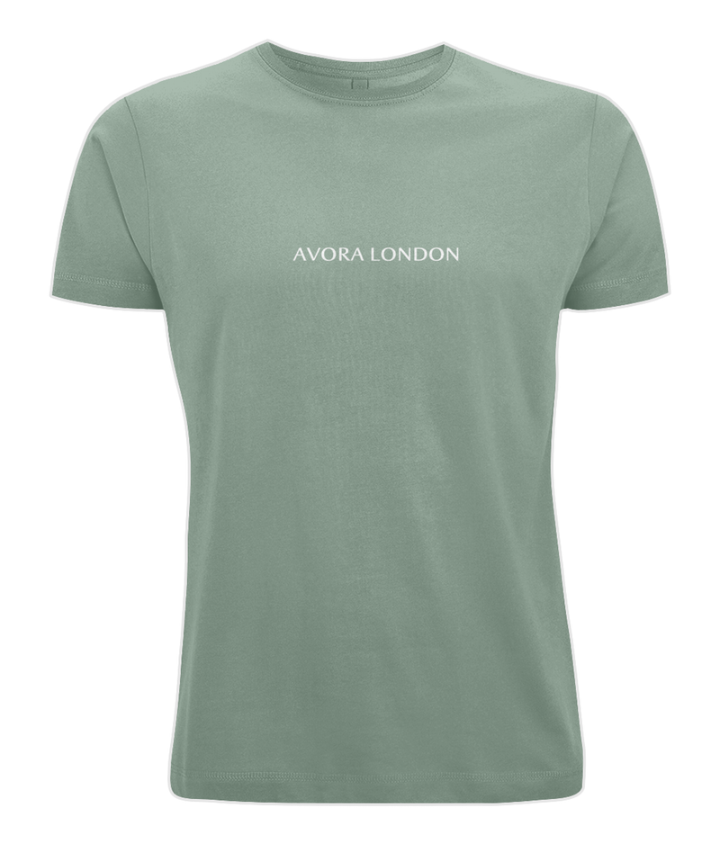 Avora London Oversize Brand Carrier T-Shirt in Sage Green/White