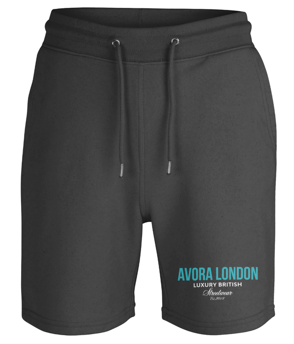 Avora London Statement Jersey Shorts in Black/Teal