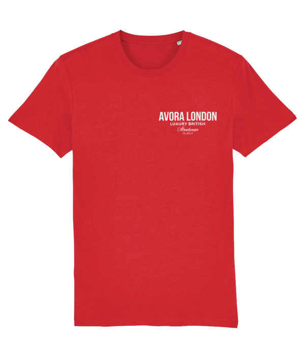 Avora London Statement Back Print T-Shirt in Red