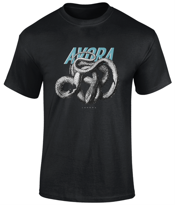 Avora London Cobra T-Shirt in Black/Teal