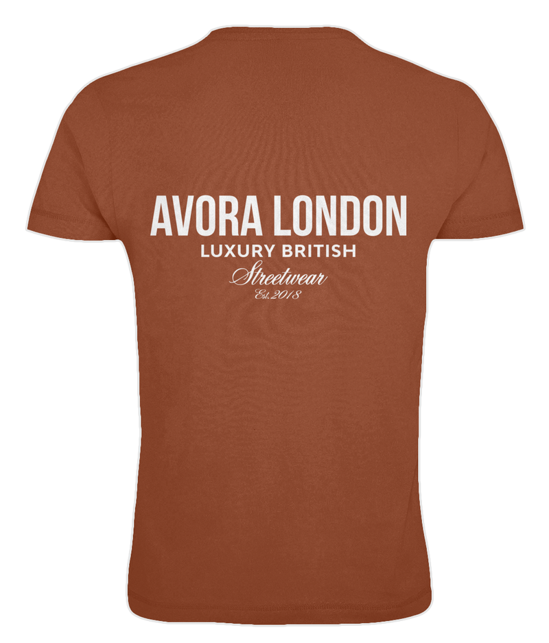 Avora London Statement Back Print Oversize T-Shirt in Rust