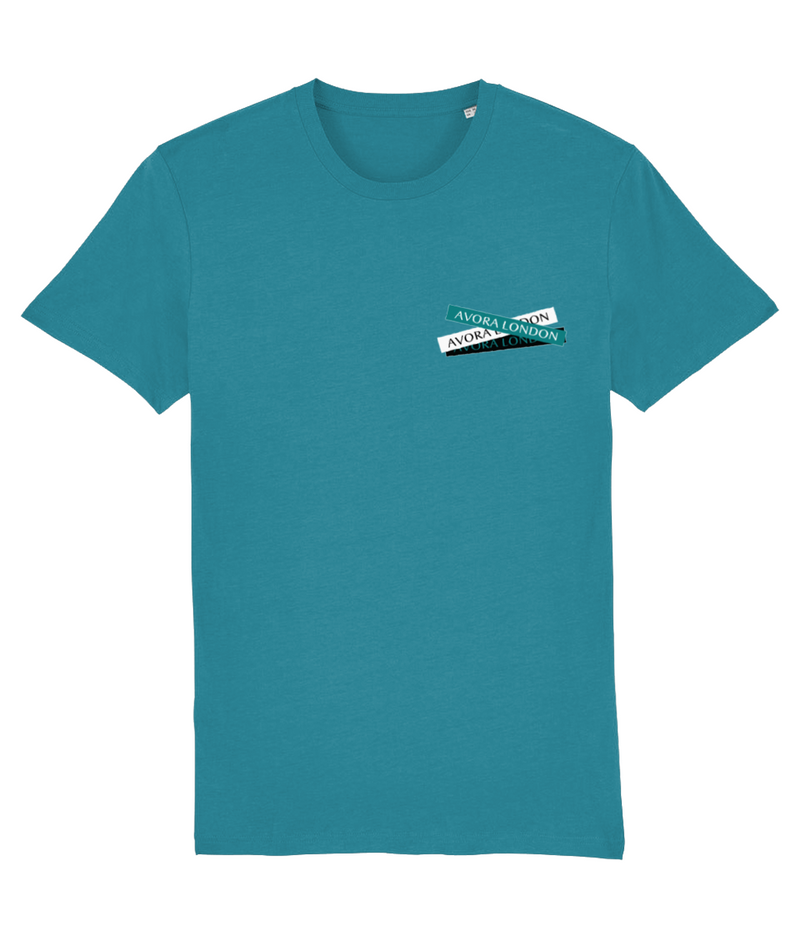 Avora London Gael Chest Logo T-Shirt in Ocean Depth