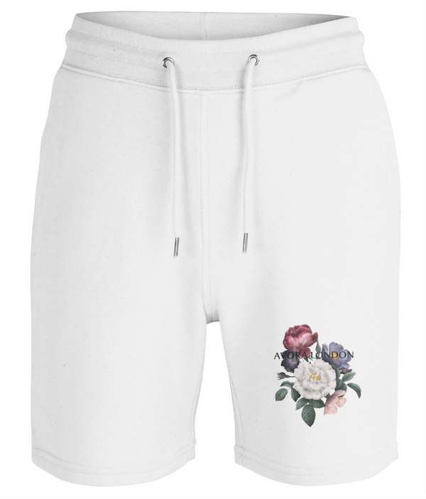 Avora London Trenton Floral Jersey Shorts in White
