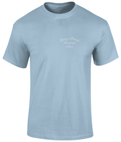 Avora London Lux Curve Logo T-Shirt in Light Blue