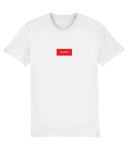 Avora London Red Box Stamp Logo T-Shirt in White