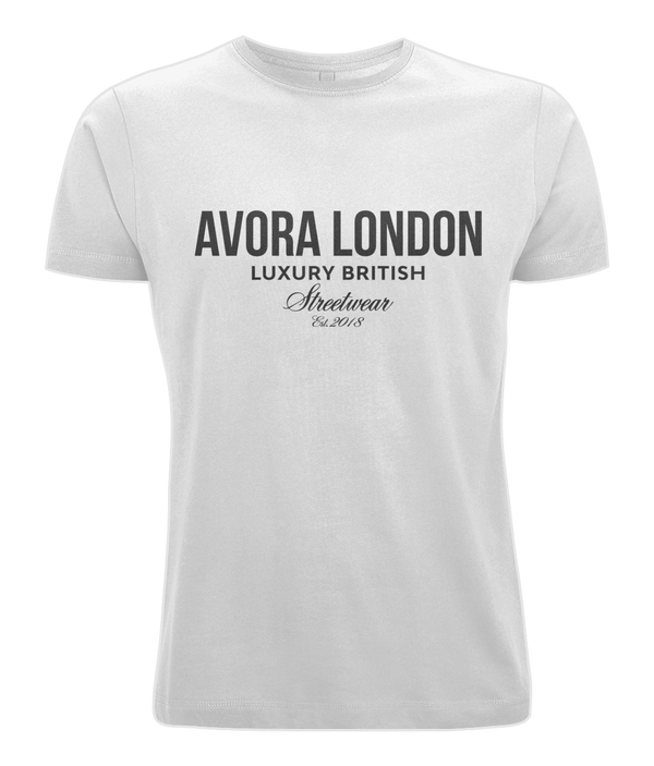 Avora London Statement Front Print Oversize T-Shirt in White