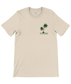 Avora London Palm Trees Back Print T-Shirt in Soft Cream