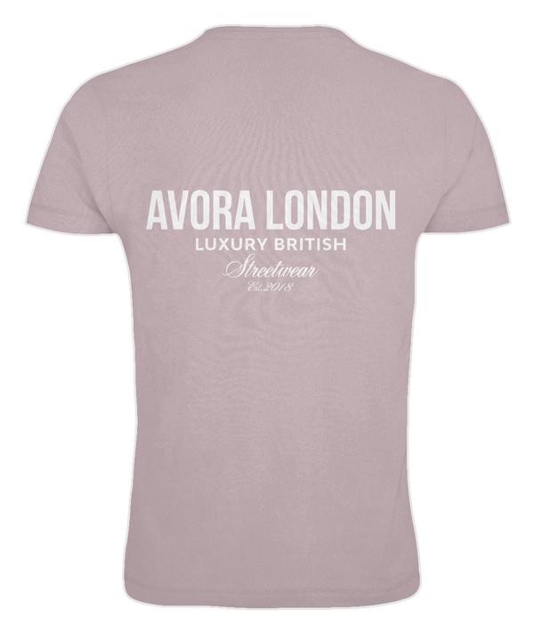 Avora London Statement Back Print Oversize T-Shirt in Blush Rose