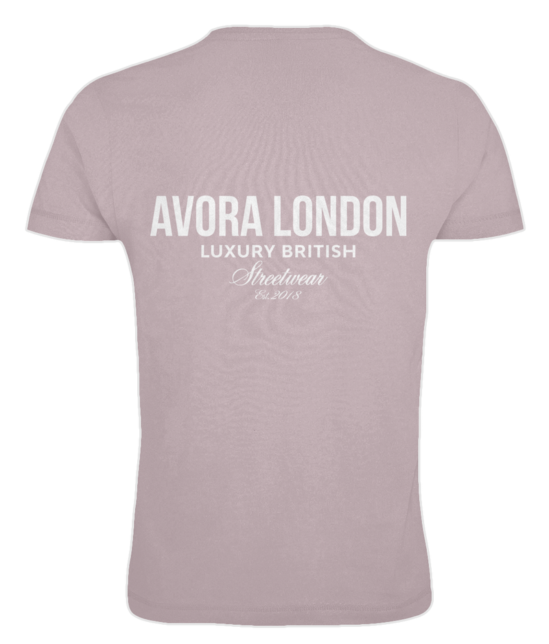 Avora London Statement Back Print Oversize T-Shirt in Blush Rose