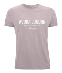 Avora London Statement Front Print Oversize T-Shirt in Blush Rose