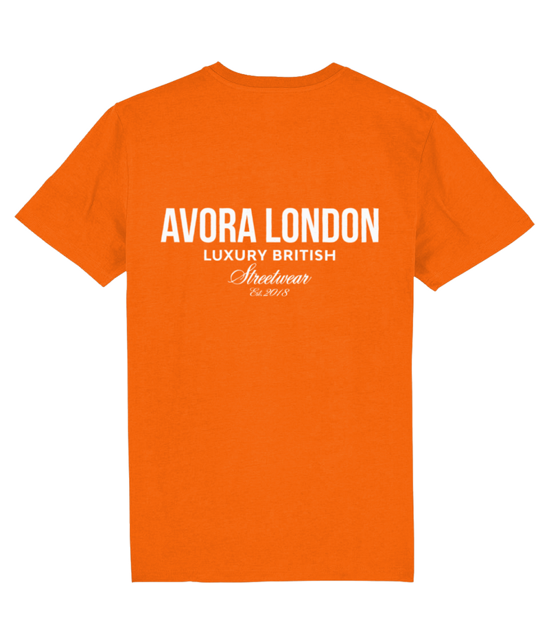 Avora London Statement Back Print T-Shirt in Orange