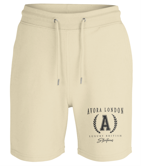 Avora London Academy Print Jersey Shorts in Butter