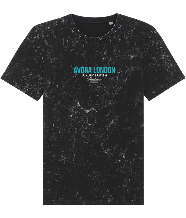 Avora London Mini Statement Splatter T-Shirt in Black / Teal