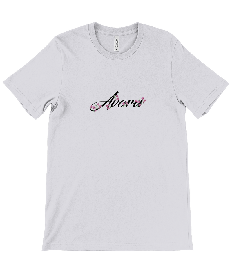 Avora London Pink Floral Script Logo T-Shirt in Ash