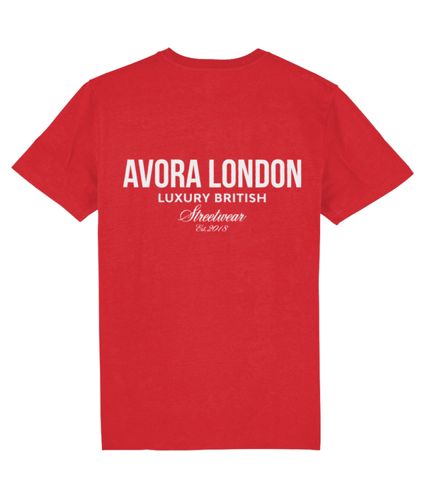 Avora London Statement Back Print T-Shirt in Red
