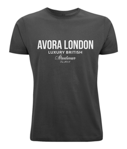 Avora London Statement Front Print Oversize T-Shirt in Black