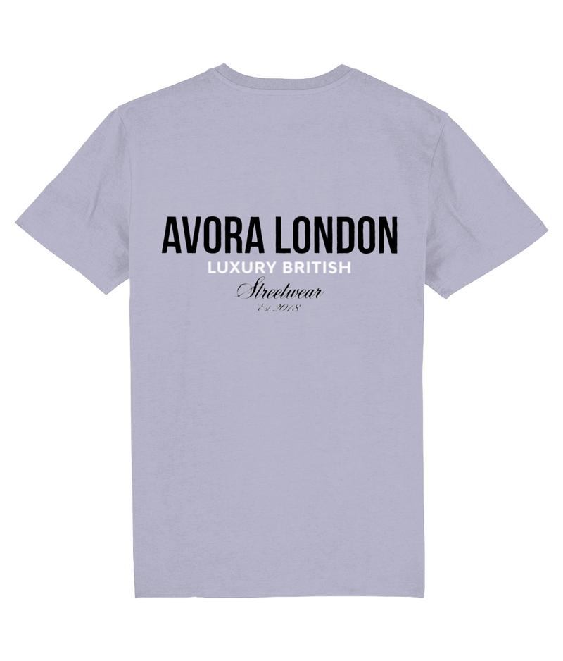 Avora London Statement Back Print T-Shirt in Lavender