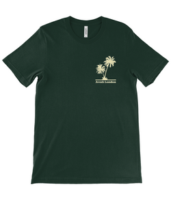 Avora London Palm Trees Back Print T-Shirt in Forest Green