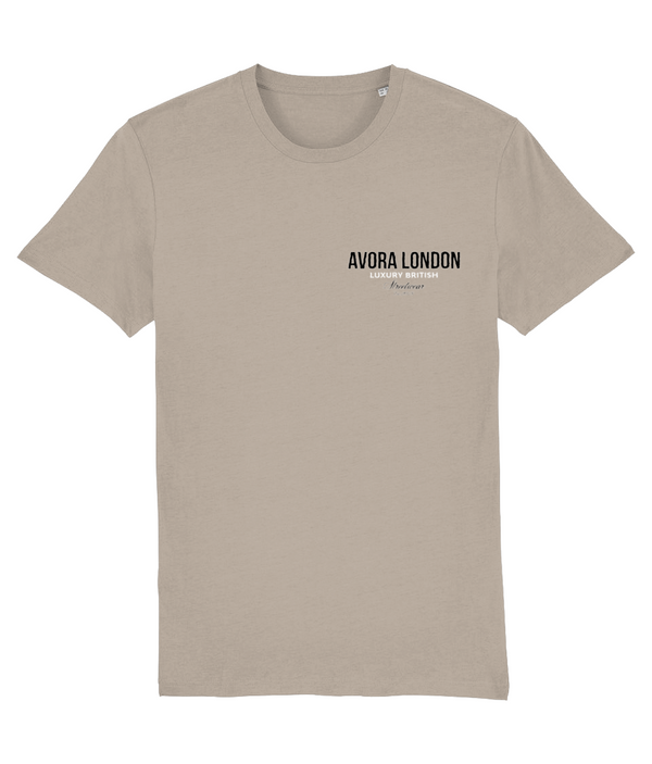 Avora London Statement Back Print T-Shirt in Desert Dust