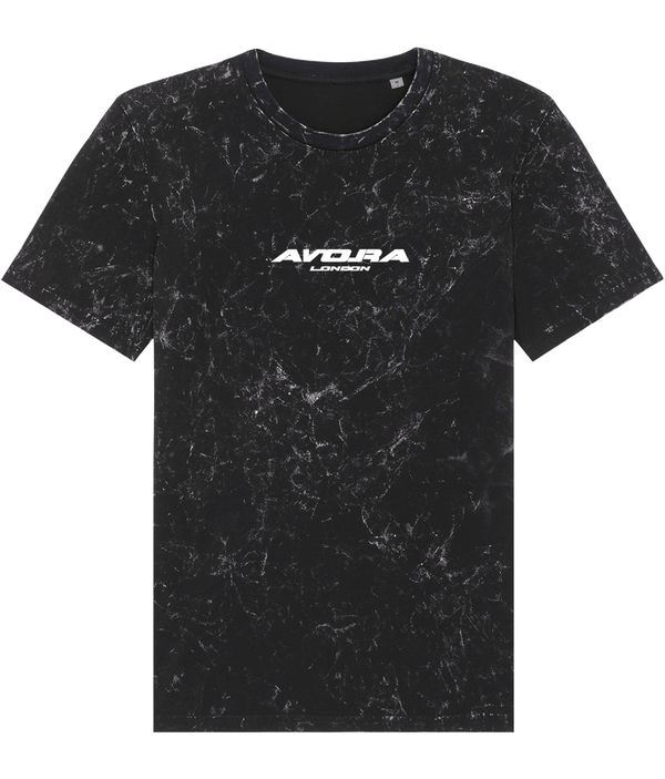Avora London Futuristic Logo Splatter T-Shirt in Black