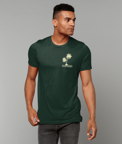 Avora London Palm Trees Back Print T-Shirt in Forest Green